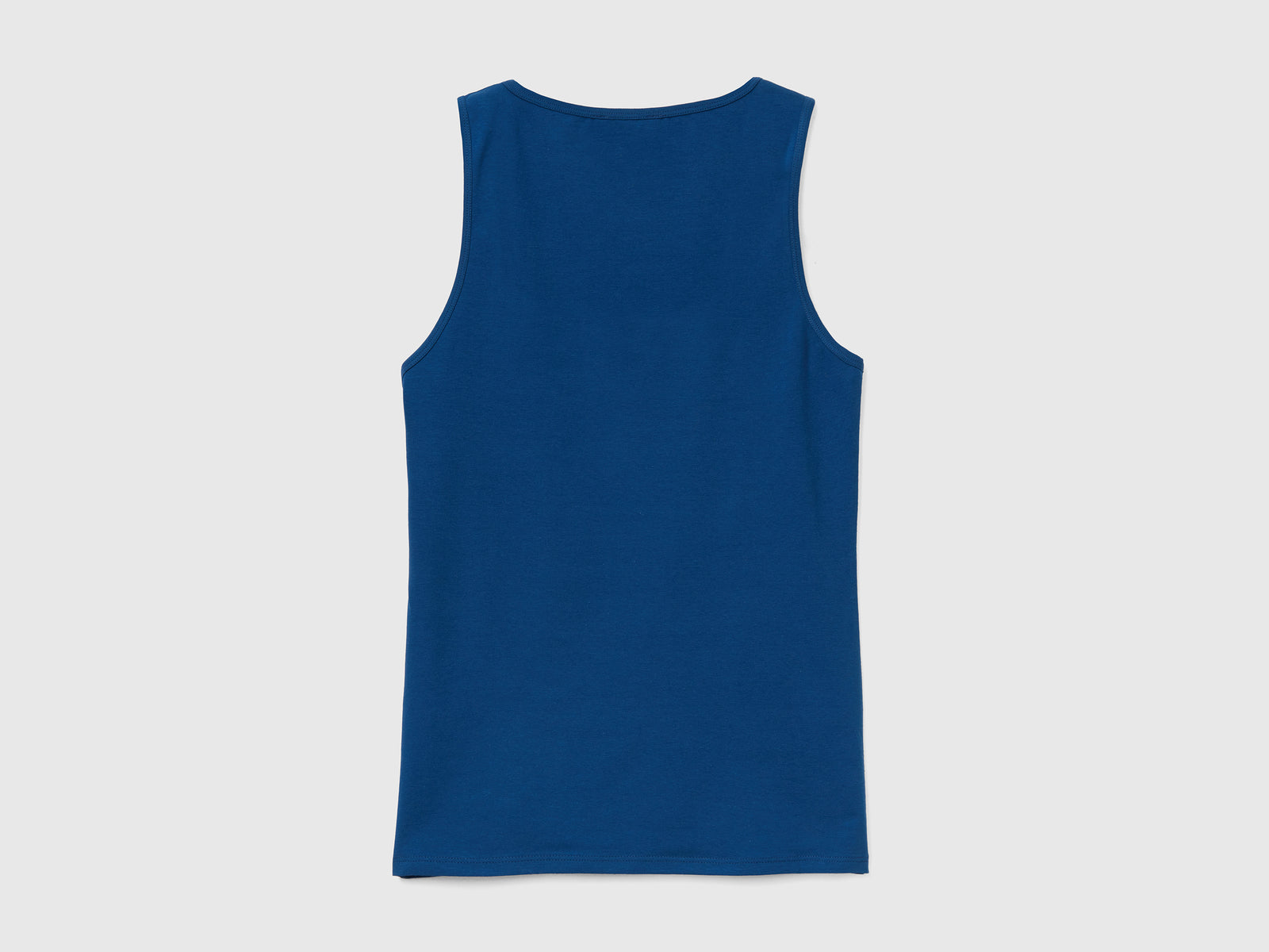 Morbido top smanicato in cotone elasticizzato da donna blu 2 | Benetton Outlet