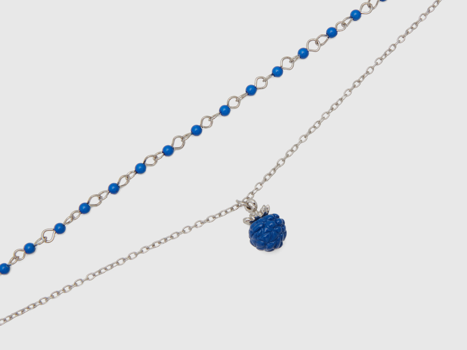 Collana doppio filo con pendente mora da donna blu 2 | Benetton Outlet