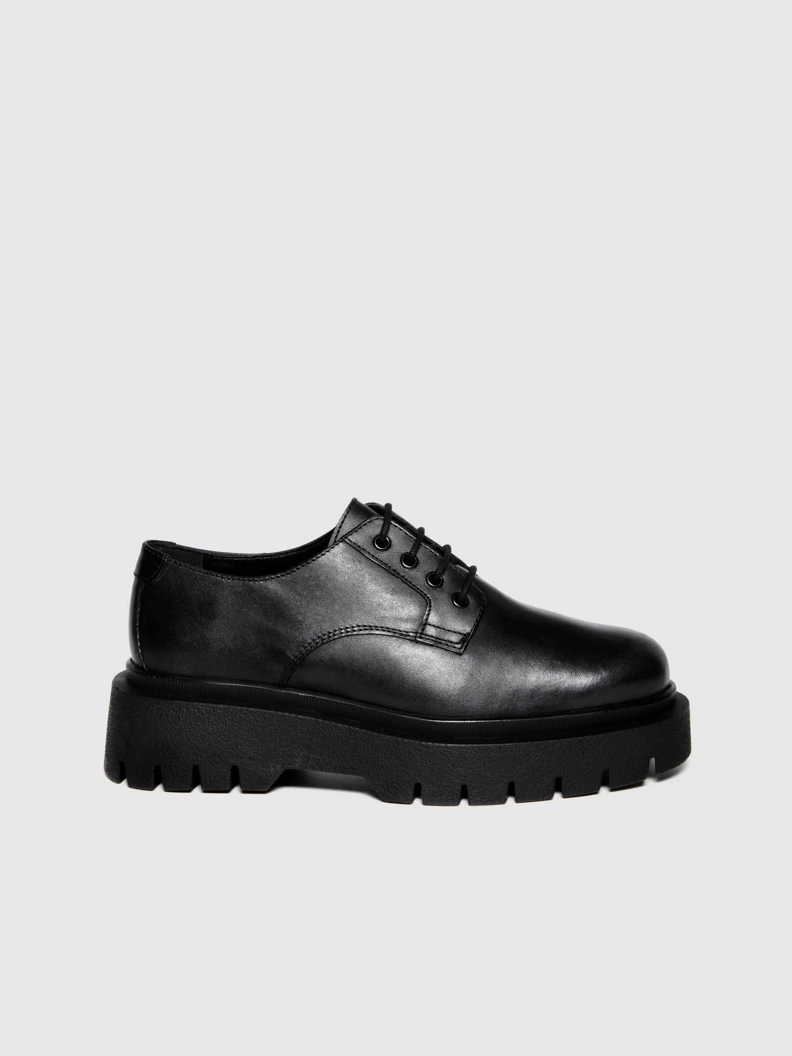 Derby in pelle con suola chunky da donna nero 4 | Sisley Outlet