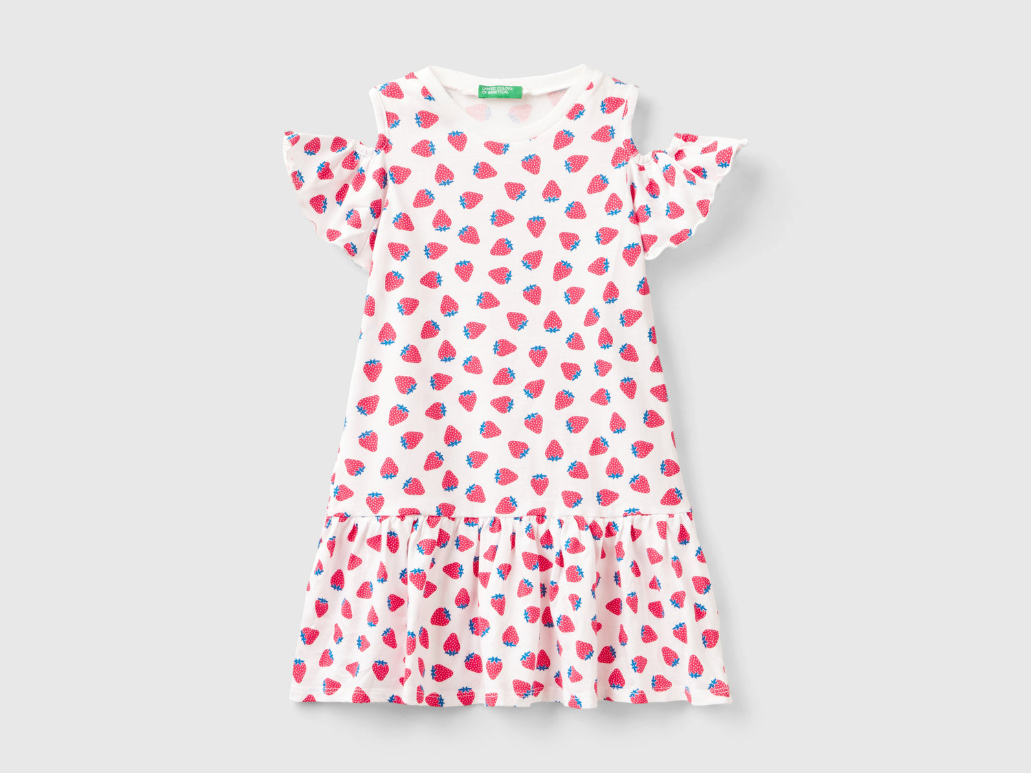 Vestito con stampa frutta da bimba bianco | Benetton Outlet