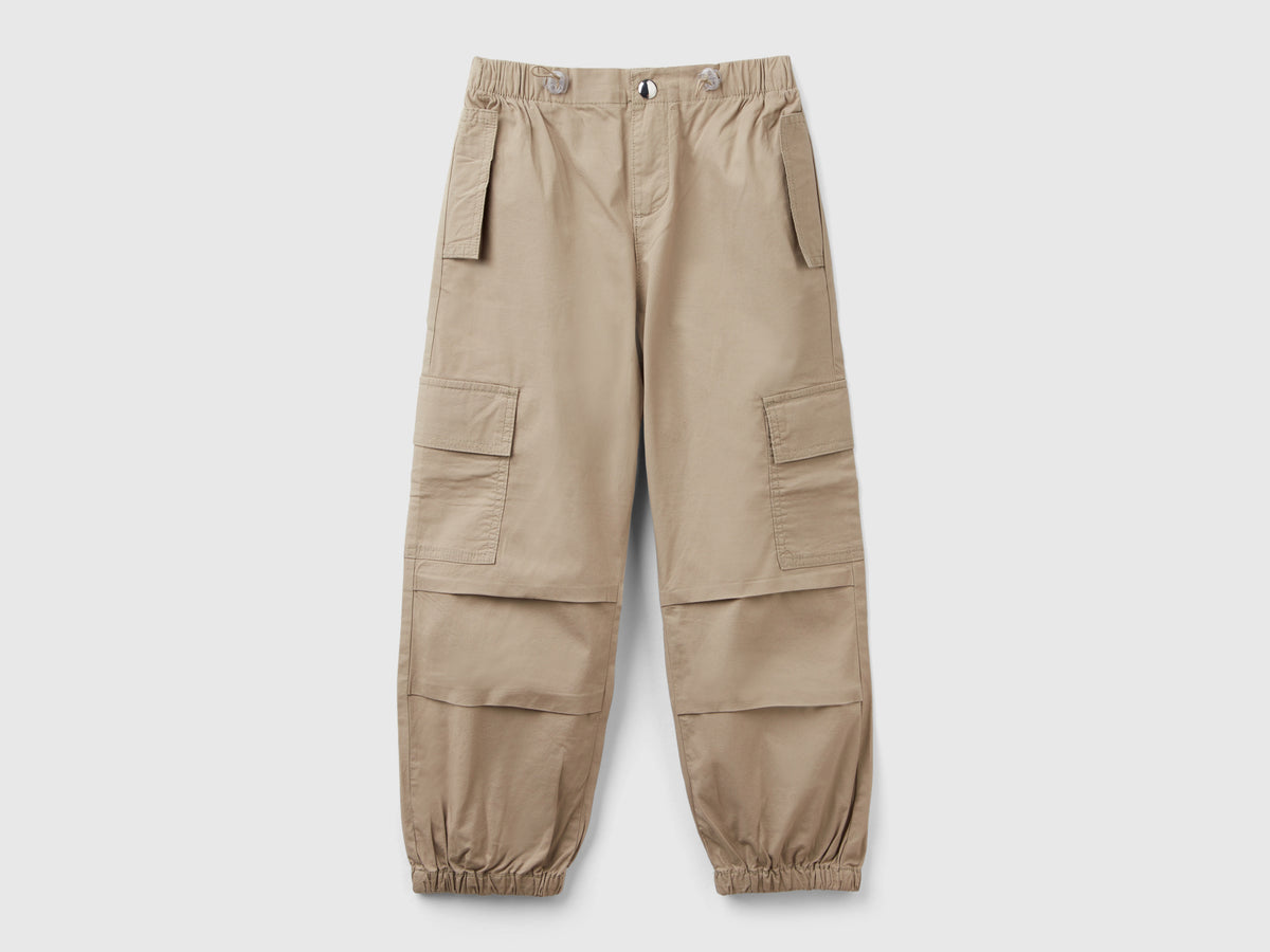 Pantaloni cargo in cotone stretch