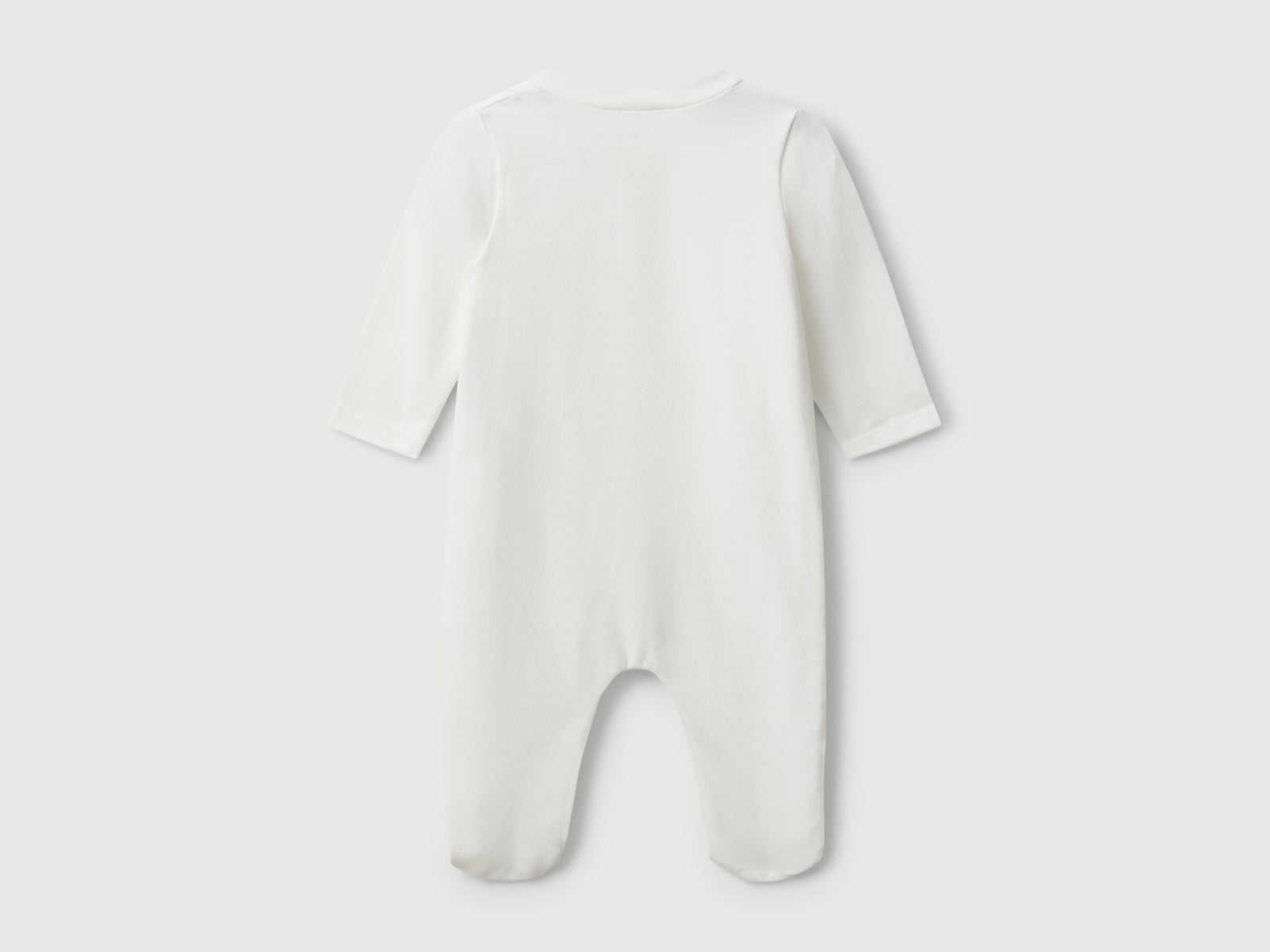Tuta con stampa coniglietto da neonato bianco panna 2 | Benetton Outlet