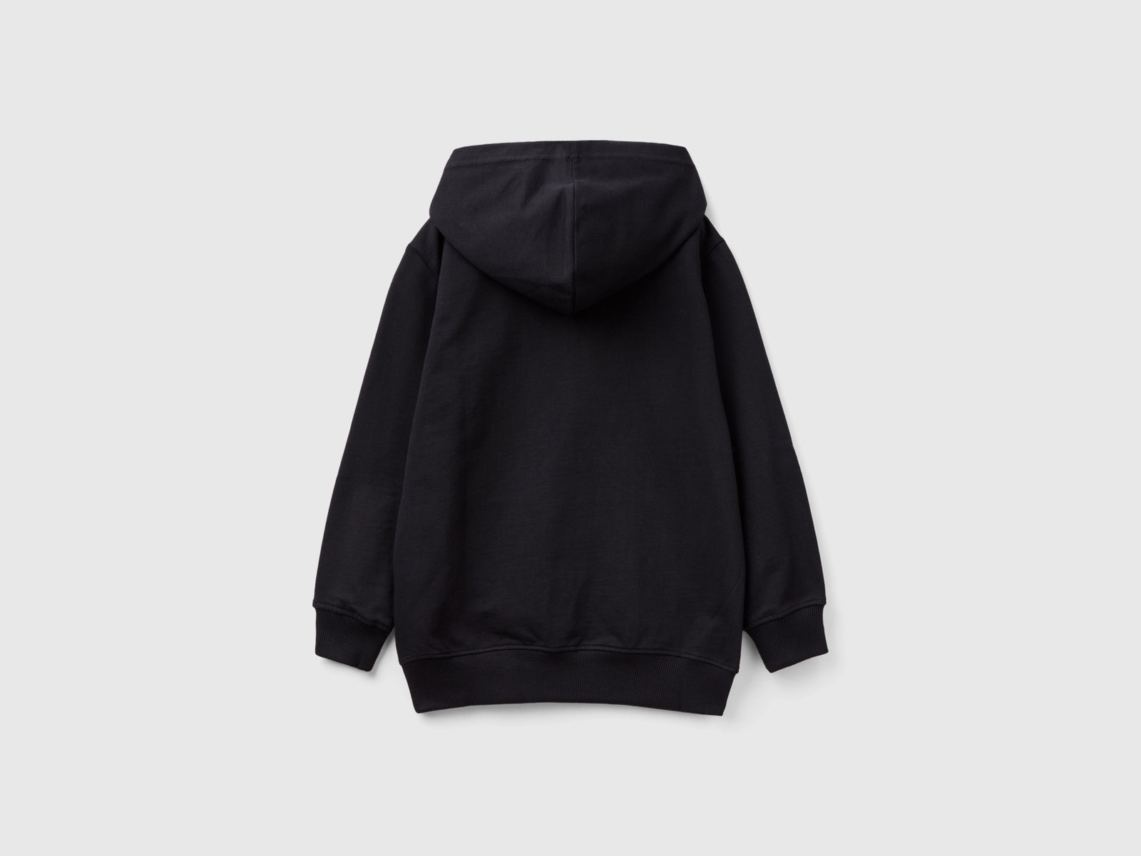 Felpa leggera con cappuccio da bambino nero 2 | Benetton Outlet