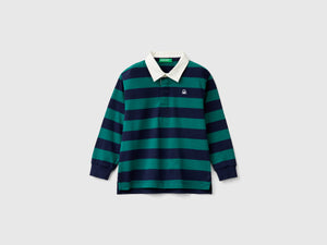 Polo rugby a righe in puro cotone
