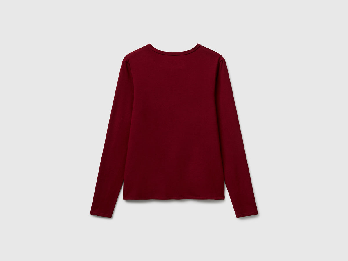 T-shirt manica lunga in cotone super stretch