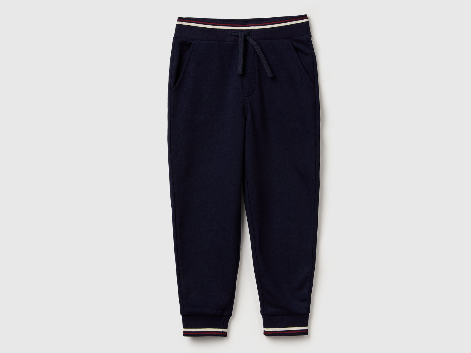 Pantaloni in felpa con gamba dritta da bambino blu scuro | Benetton Outlet