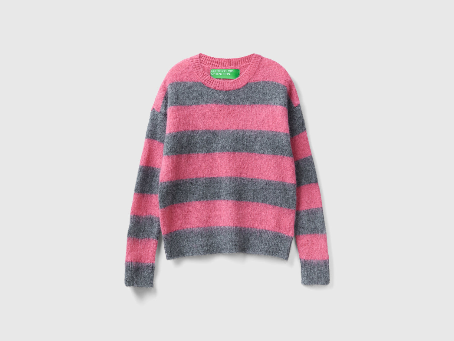 Maglia a righe in misto alpaca da donna grigio scuro | Benetton Outlet