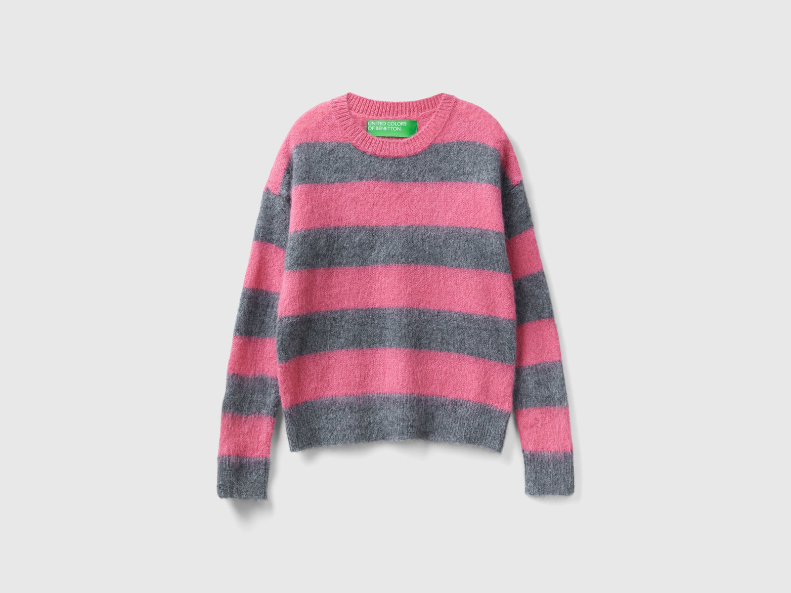 Maglia a righe in misto alpaca da donna grigio scuro | Benetton Outlet