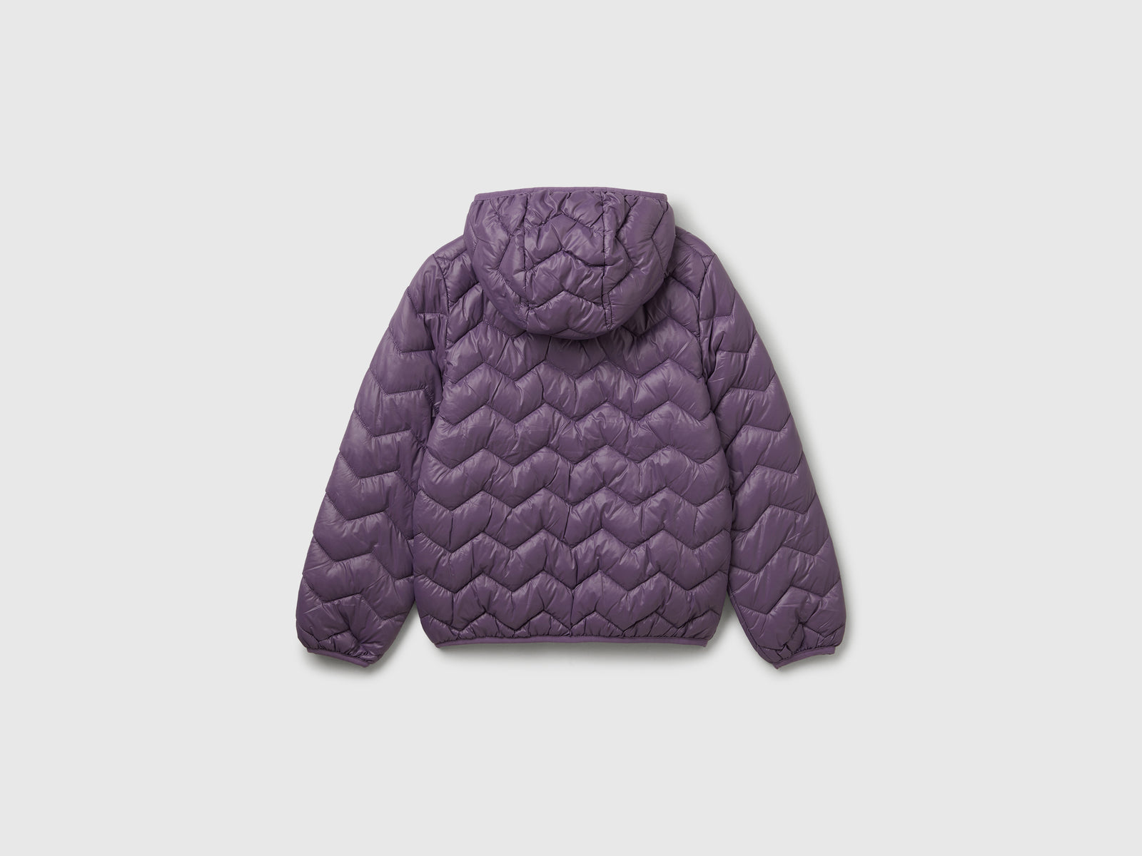 Giubbino imbottito con cappuccio da bambina viola 2 | Benetton Outlet