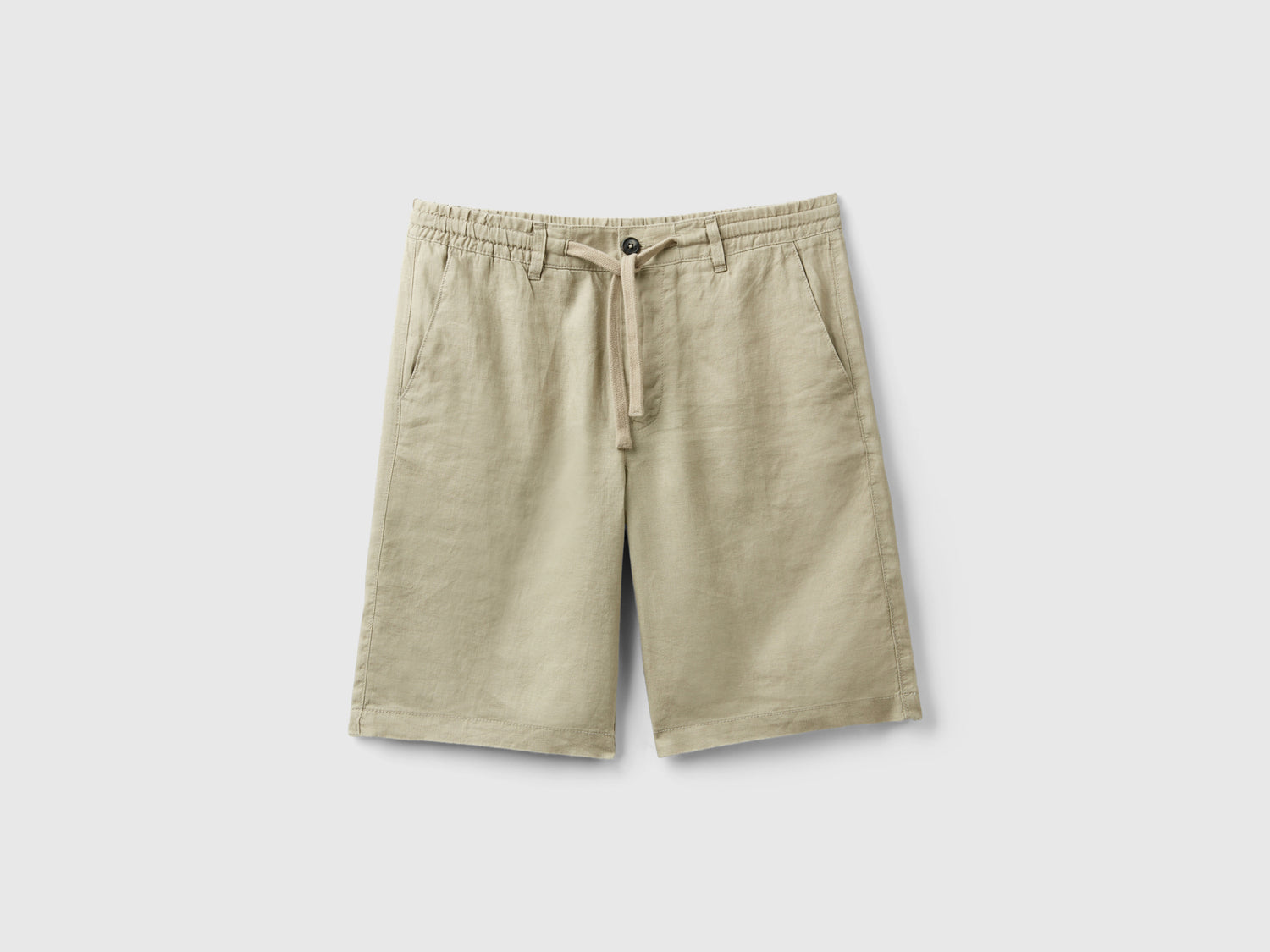 Bermuda in 100% lino da uomo beige | Benetton Outlet