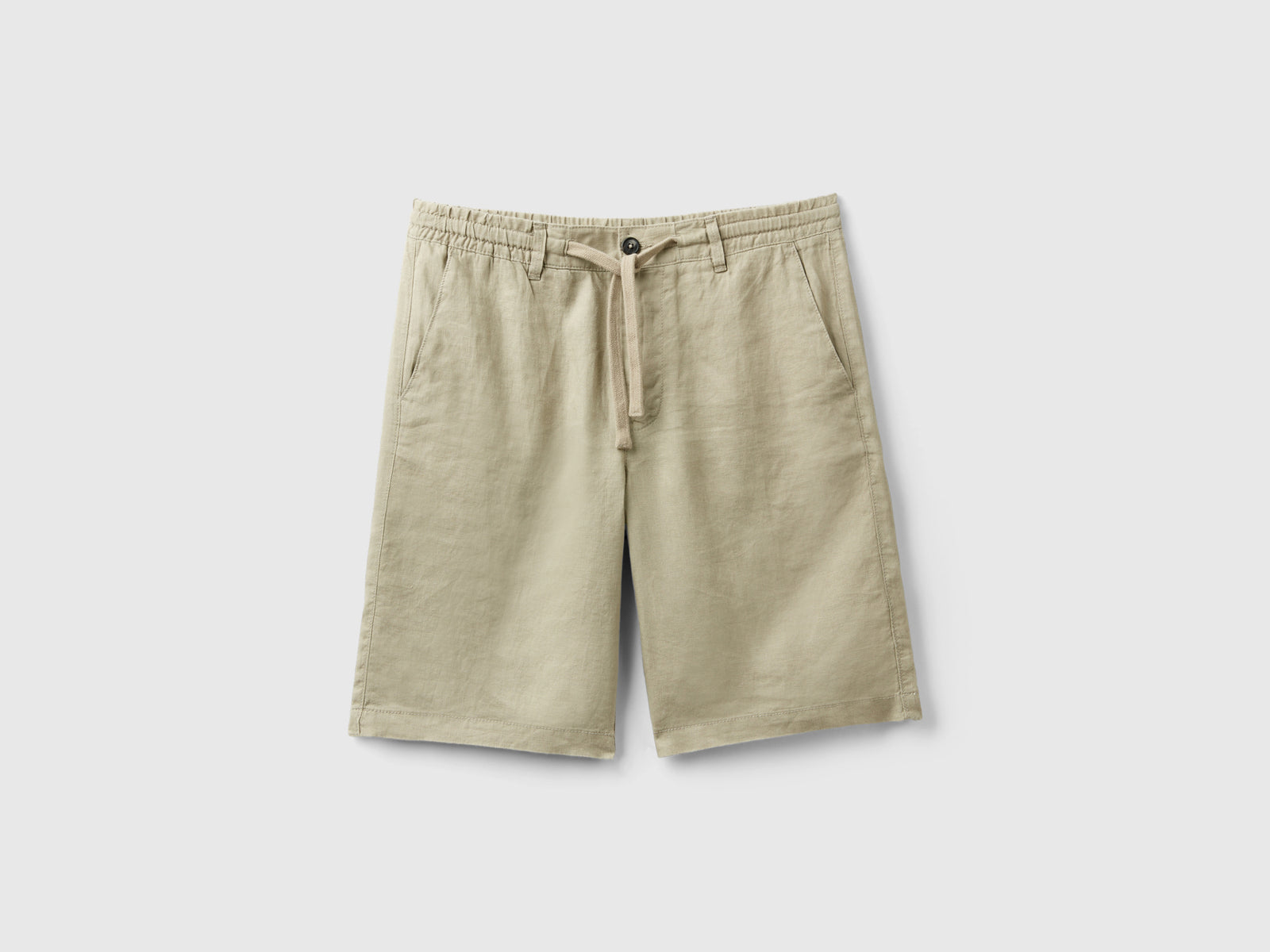Bermuda in 100% lino da uomo beige | Benetton Outlet