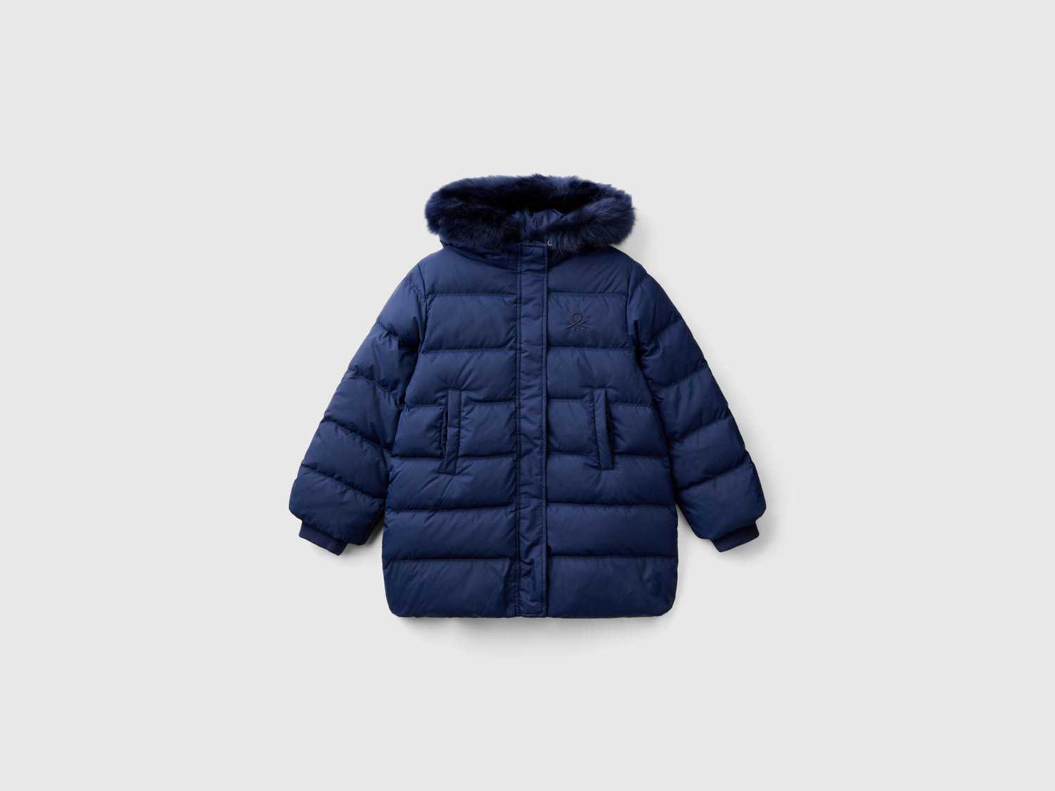 Piumino "Rain Defender" con cappuccio staccabile da bambina blu scuro | Benetton Outlet
