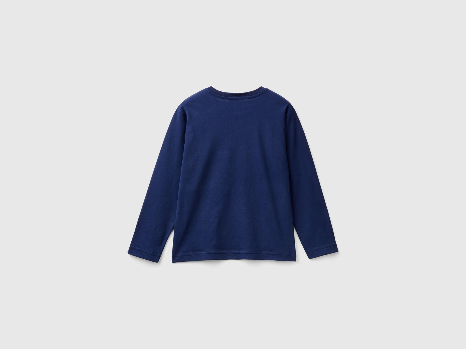 Warm T-shirt with logo print da bambino blu scuro 2 | Benetton Outlet