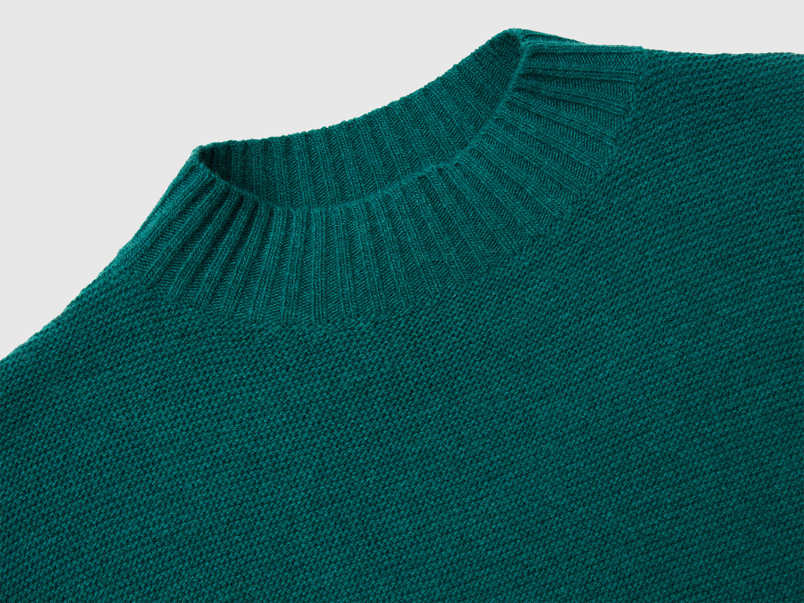 Gilet lupetto in misto lana da donna verde scuro 3 | Benetton Outlet