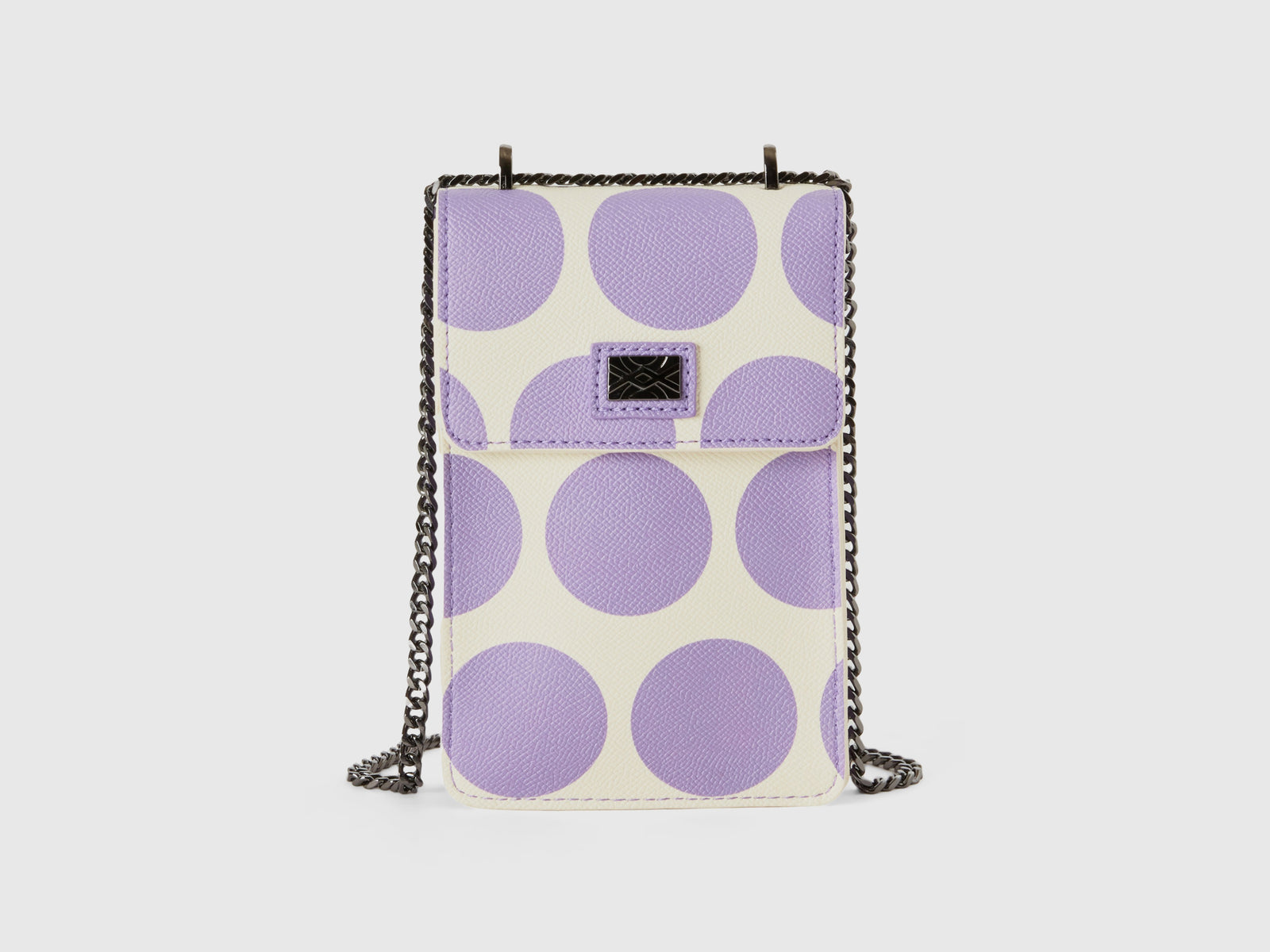 Portacellulare a pois lilla da donna bianco | Benetton Outlet