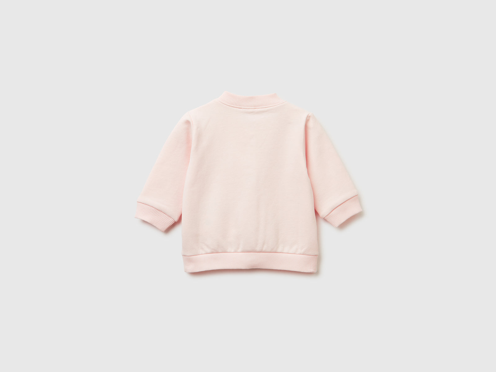 Calda felpa con stampa logo da neonato rosa tenue 2 | Benetton Outlet