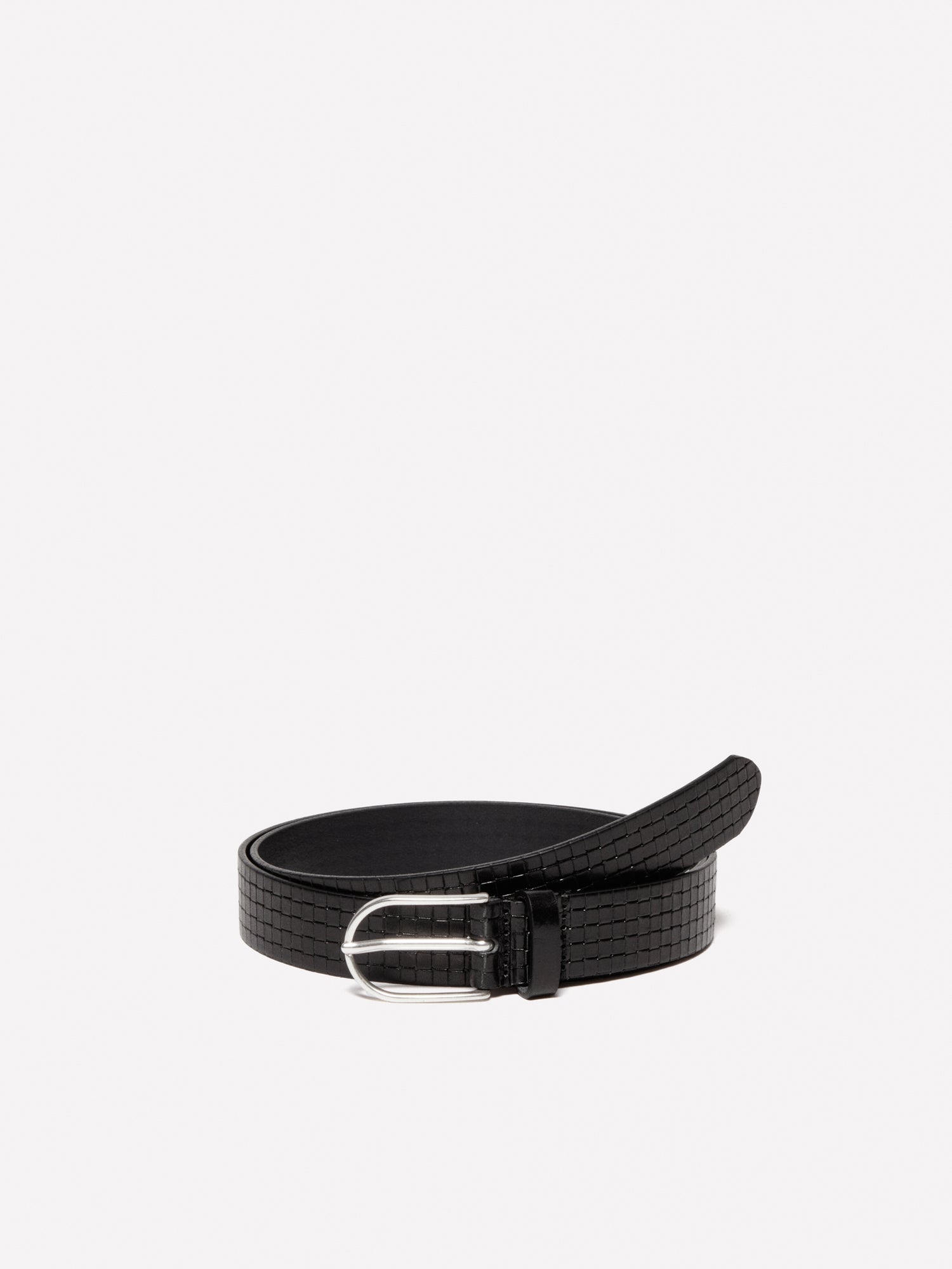 Cintura in pelle effetto stampato da uomo nero | Sisley Outlet