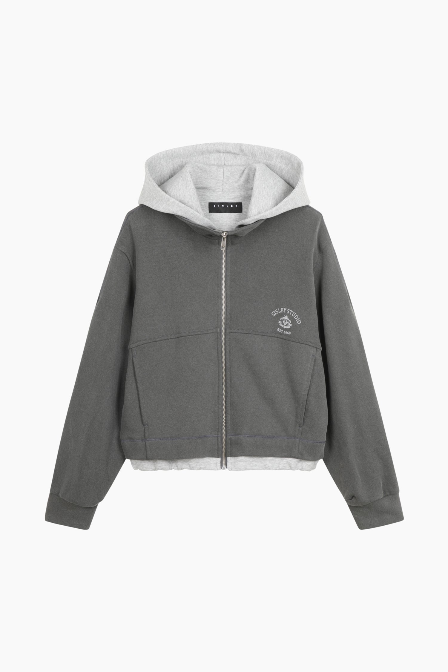 Felpa con contrasto da donna grigio scuro | Sisley Outlet
