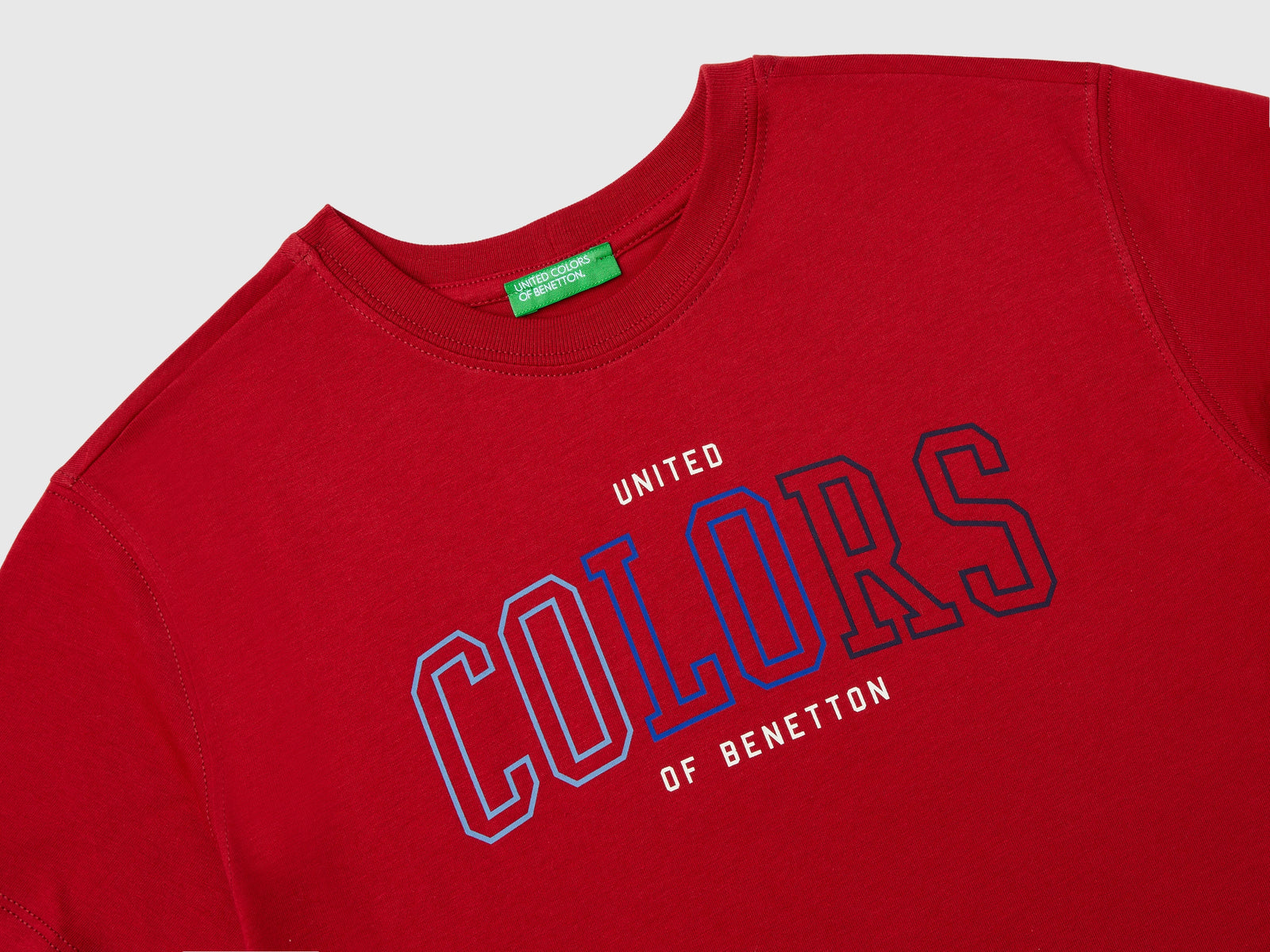 T-shirt manica corta 100% cotone bio da bambino rosso 3 | Benetton Outlet