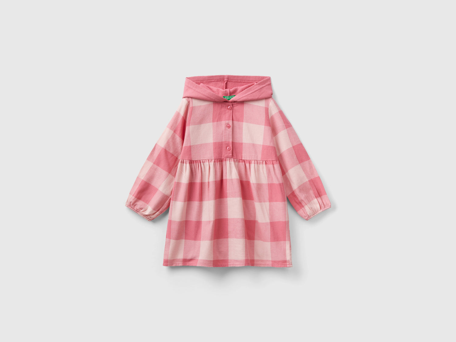 Vestito scozzese con cappuccio da bimba multi-color | Benetton Outlet