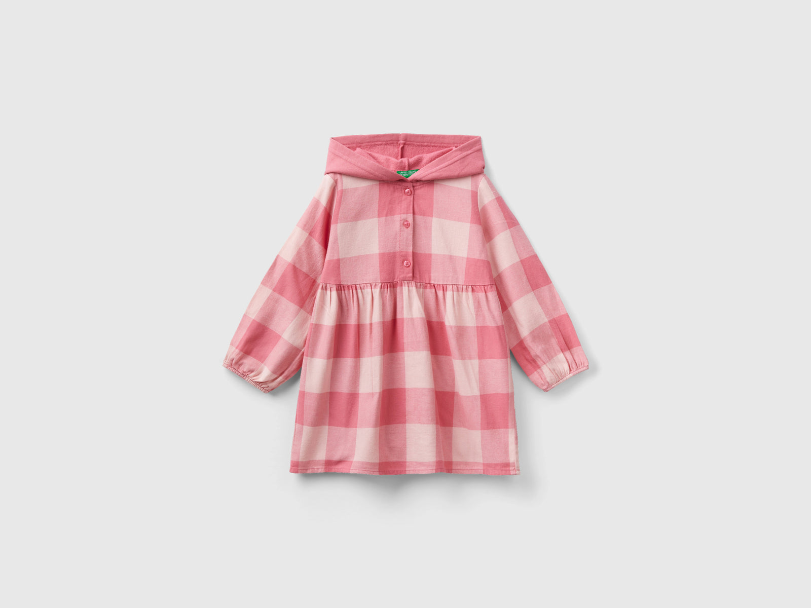 Vestito scozzese con cappuccio da bimba multi-color | Benetton Outlet