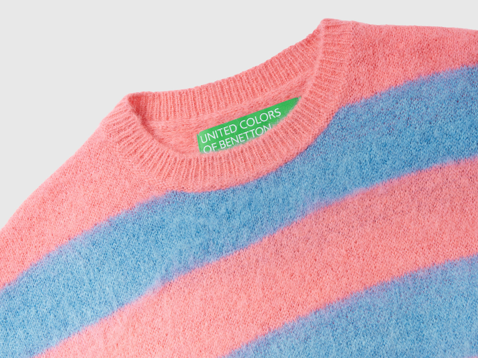 Maglia a righe in misto alpaca da donna azzurro 3 | Benetton Outlet