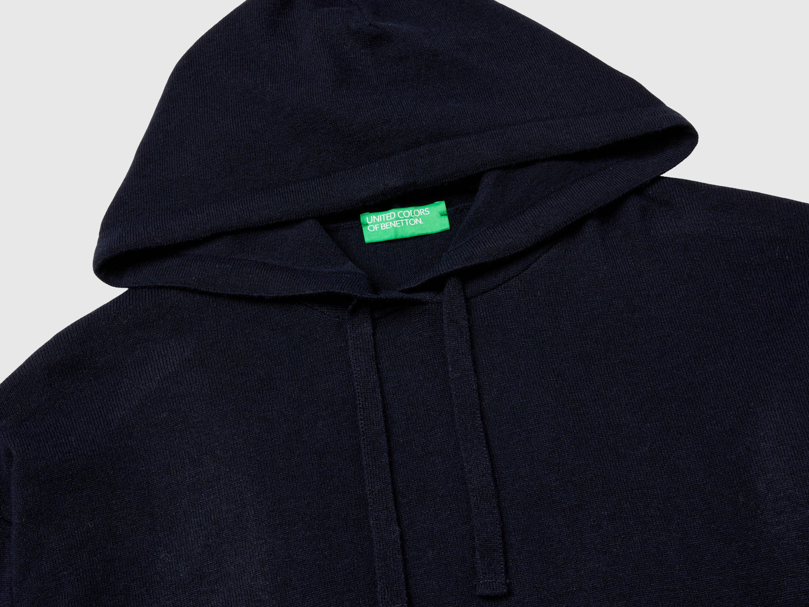 Maglia misto cashmere con cappuccio da donna blu scuro 3 | Benetton Outlet