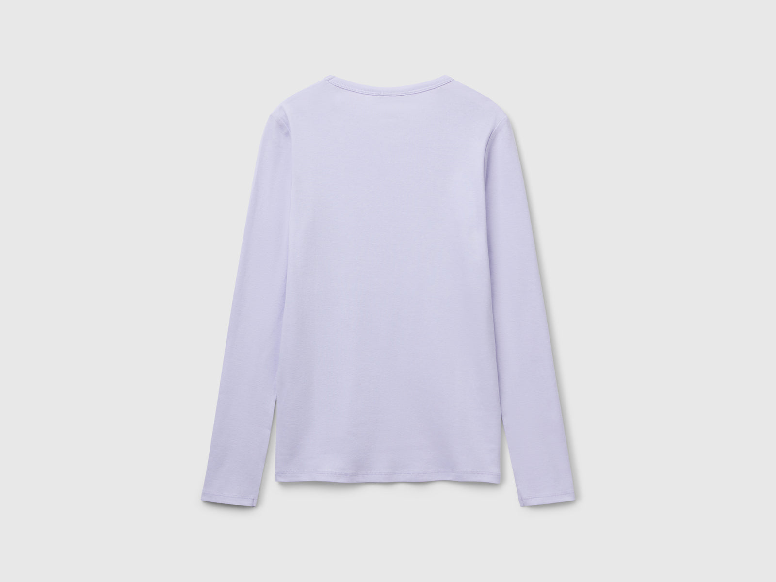 T-shirt manica lunga 100% cotone da donna lilla 2 | Benetton Outlet