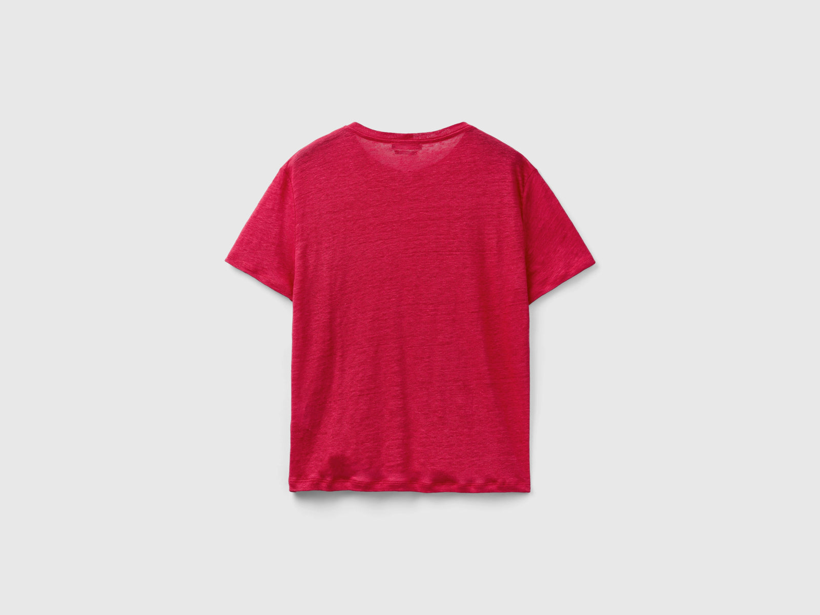 Maglietta girocollo in puro lino da donna ciclamino 2 | Benetton Outlet