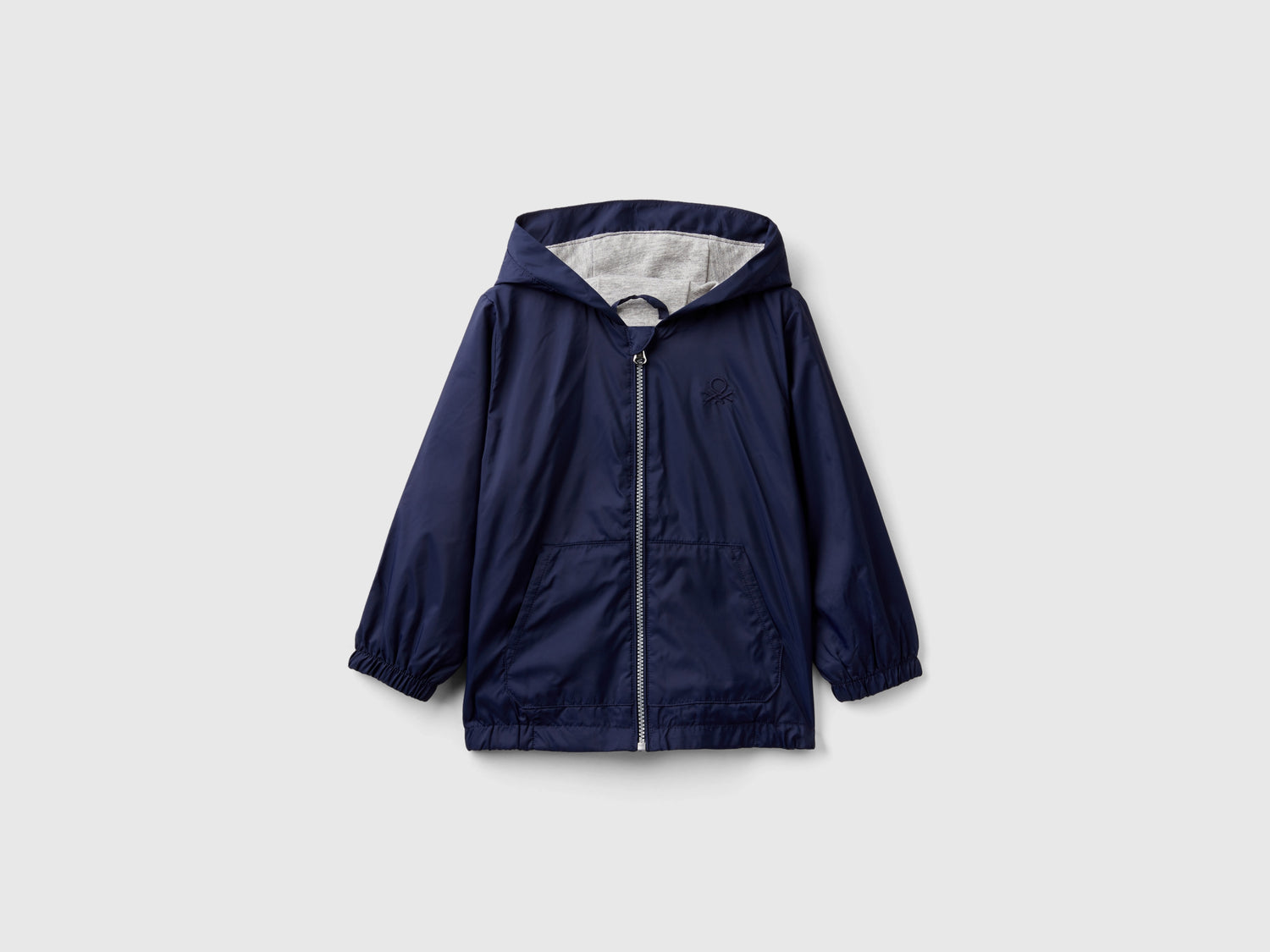 Giubbino in nylon con cappuccio da bimbo blu scuro | Benetton Outlet
