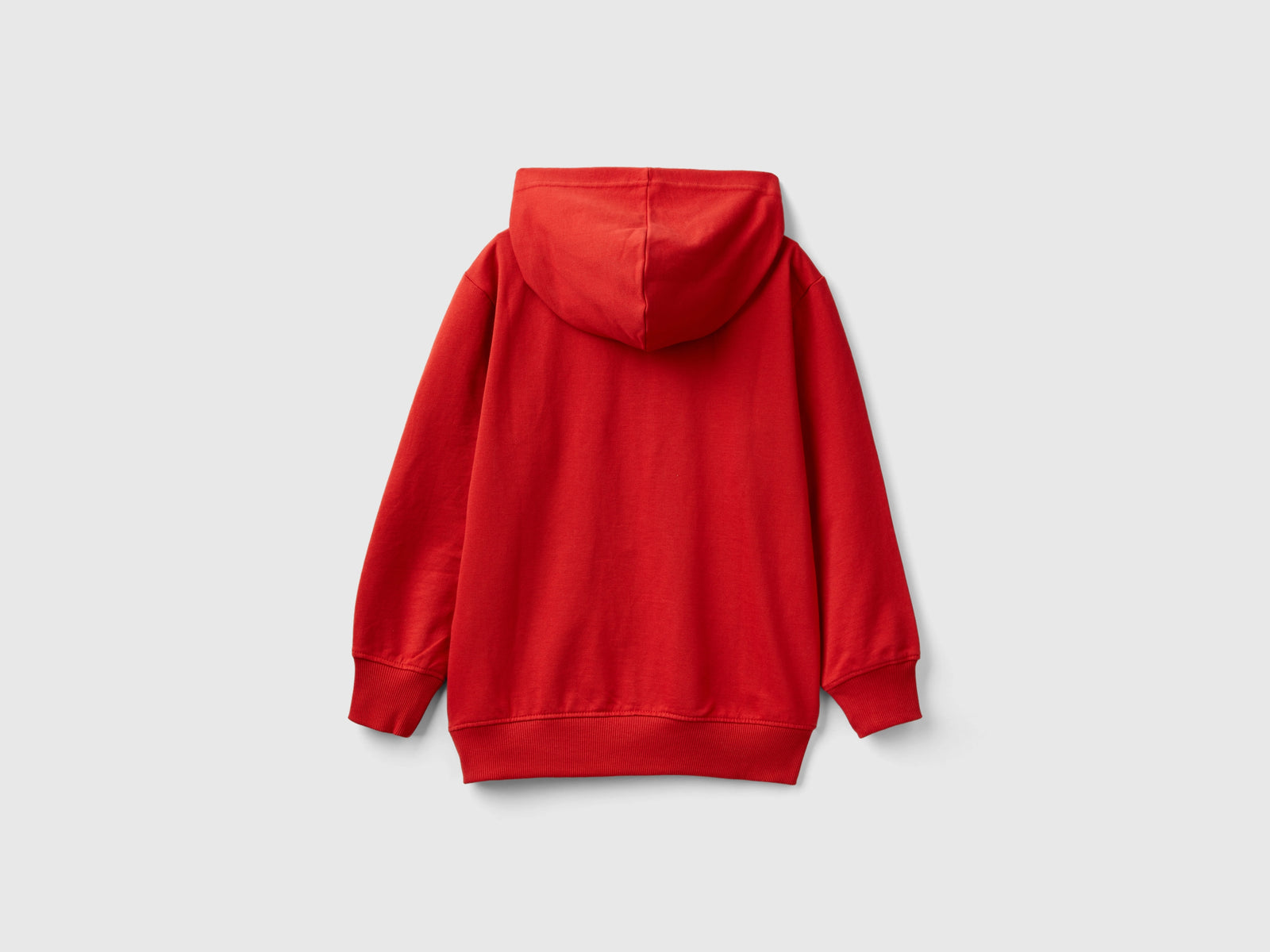 Felpa leggera con cappuccio da bambino rosso mattone 2 | Benetton Outlet