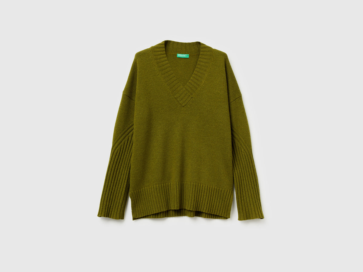 Maglione over fit in misto lana