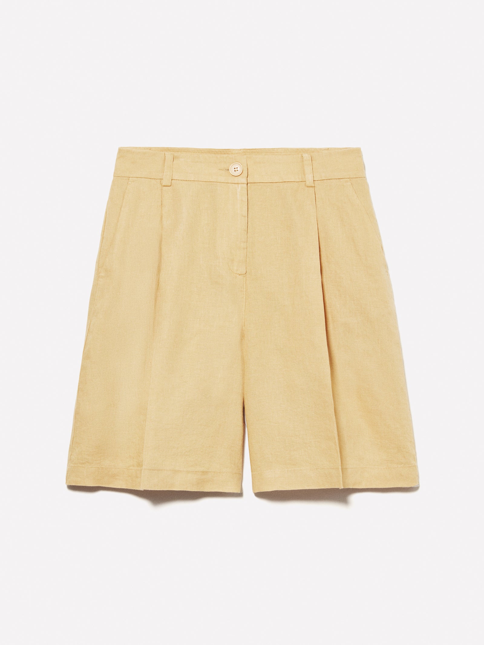 100% linen Bermuda shorts da donna senape | Sisley Outlet
