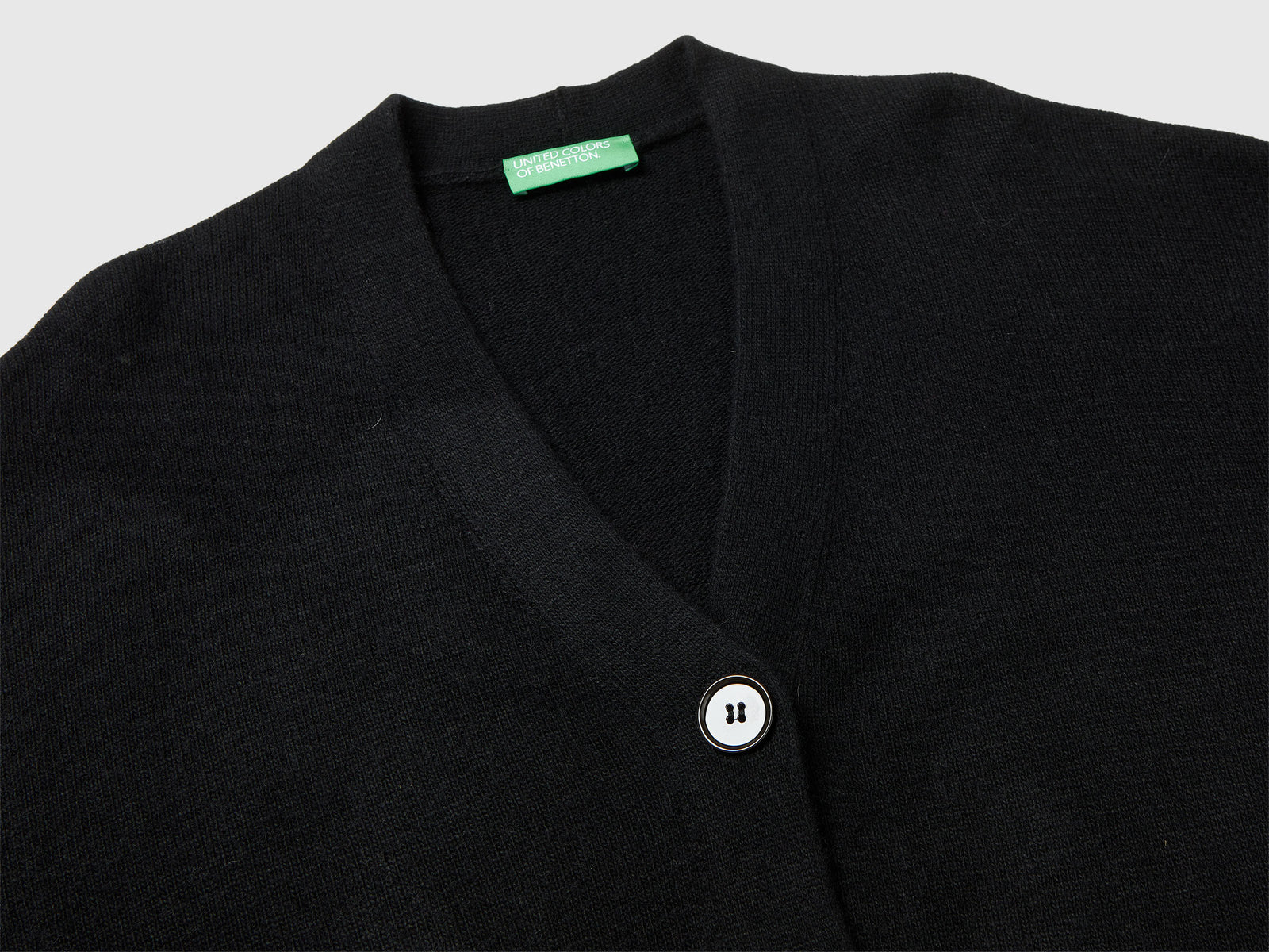 Cardigan over fit in misto lana da donna nero 3 | Benetton Outlet