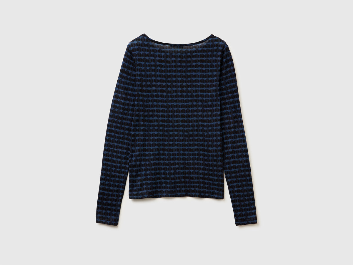 T-shirt fantasia in misto lana