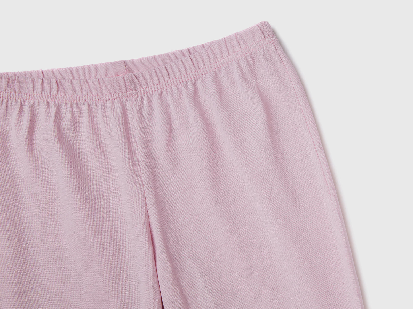 Pigiama lungo in puro cotone dalla vestibilità aderente da bambino rosa pastello 2 | Benetton Outlet
