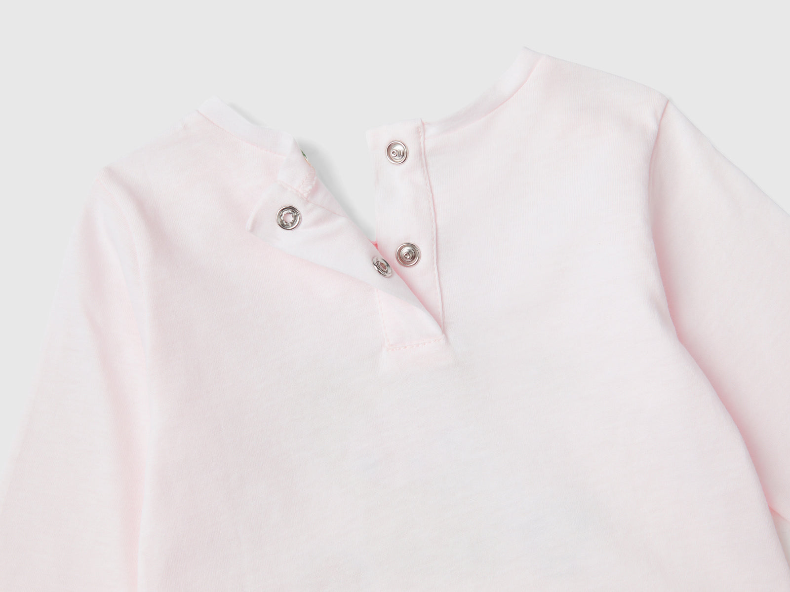 T-shirt in caldo cotone con rouches da neonato rosa tenue 2 | Benetton Outlet