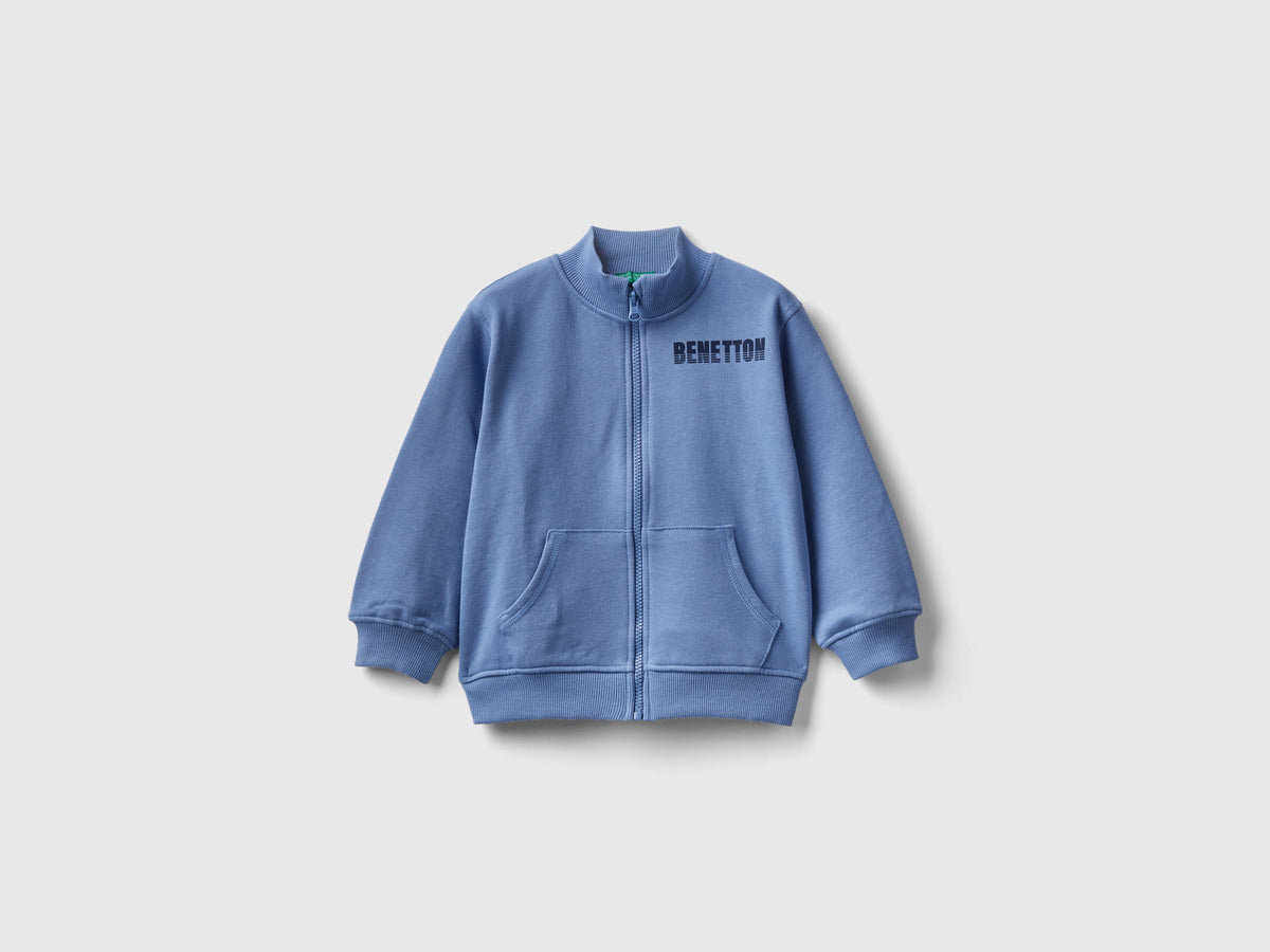 Felpa in cotone bio con zip