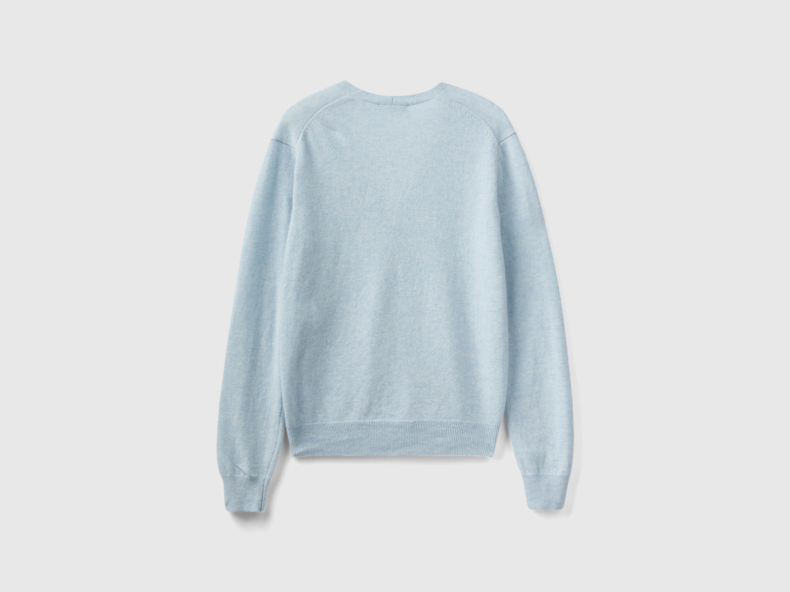 Cardigan scollo a V celeste in pura lana Merino da donna azzurro 2 | Benetton Outlet