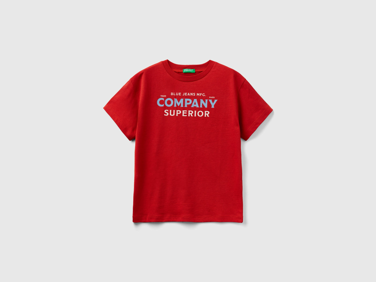 T-shirt manica corta in cotone bio da bambino rosso | Benetton Outlet