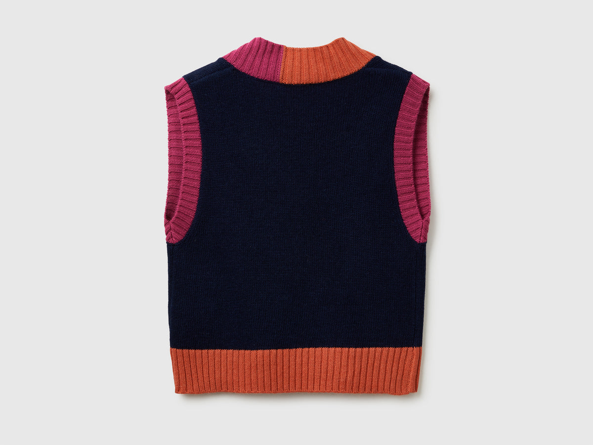 Gilet in maglia color block