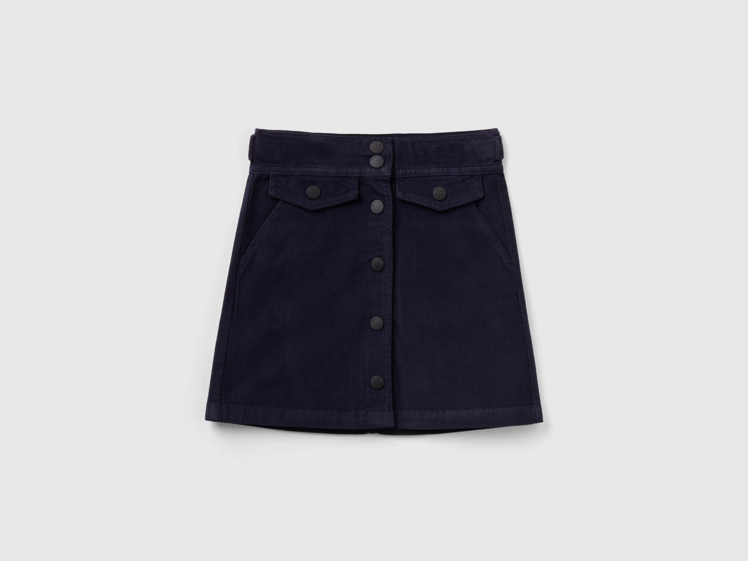 Gonna in velluto a coste da bambina blu scuro | Benetton Outlet