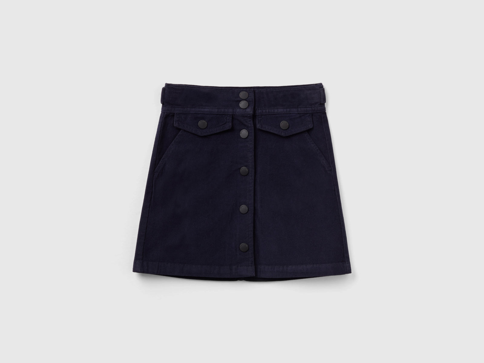 Gonna in velluto a coste da bambina blu scuro | Benetton Outlet
