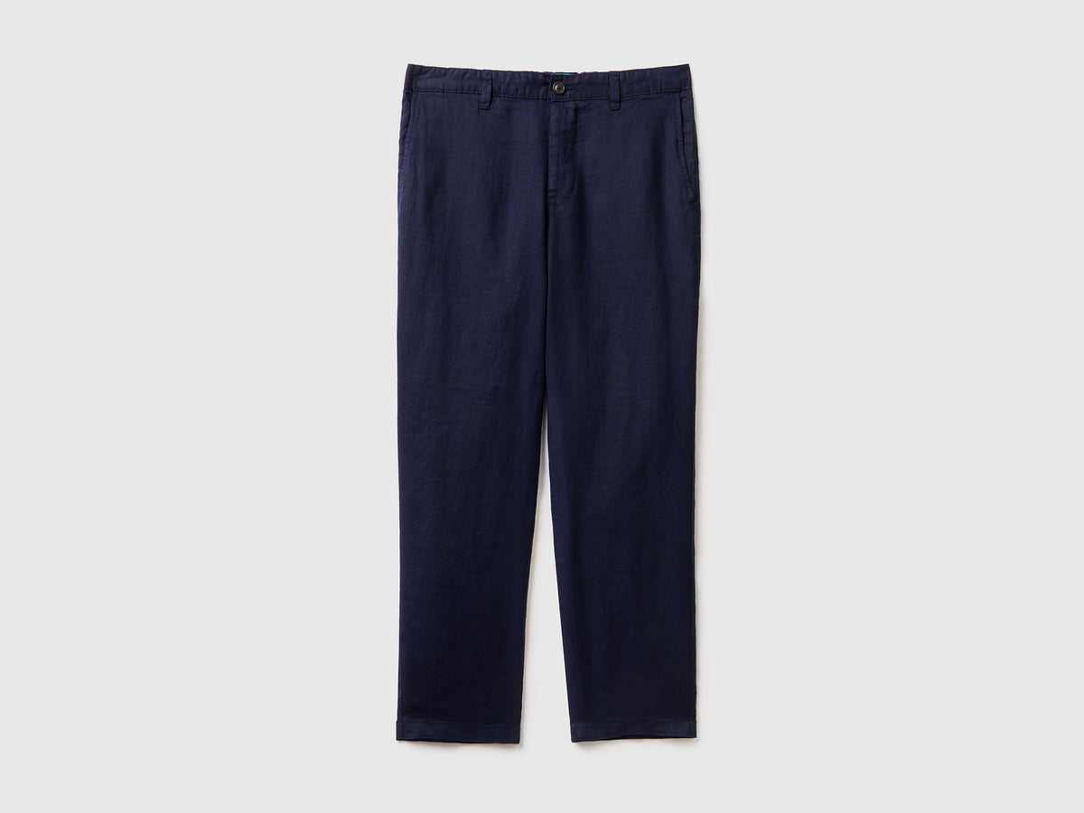 Pantaloni chino in puro lino