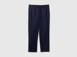 Pantaloni chino in puro lino