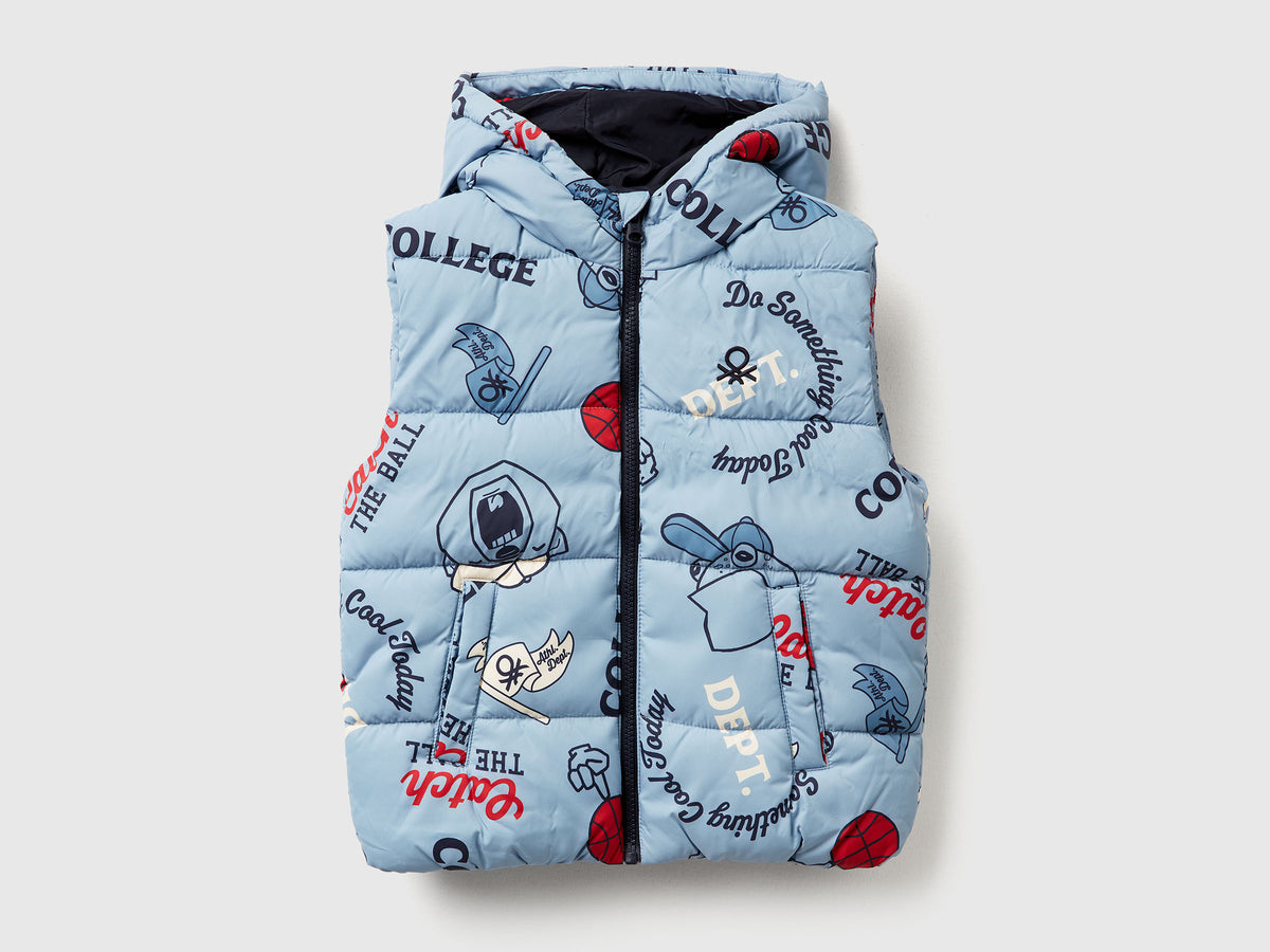 Gilet imbottito con stampa