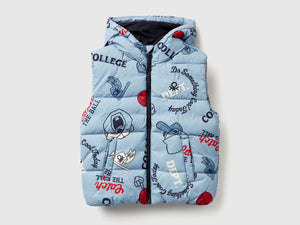 Gilet imbottito con stampa