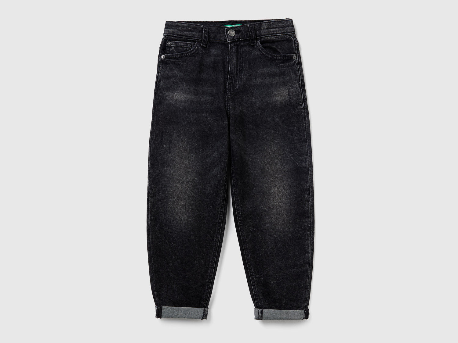 Jeans balloon fit da bambino nero | Benetton Outlet