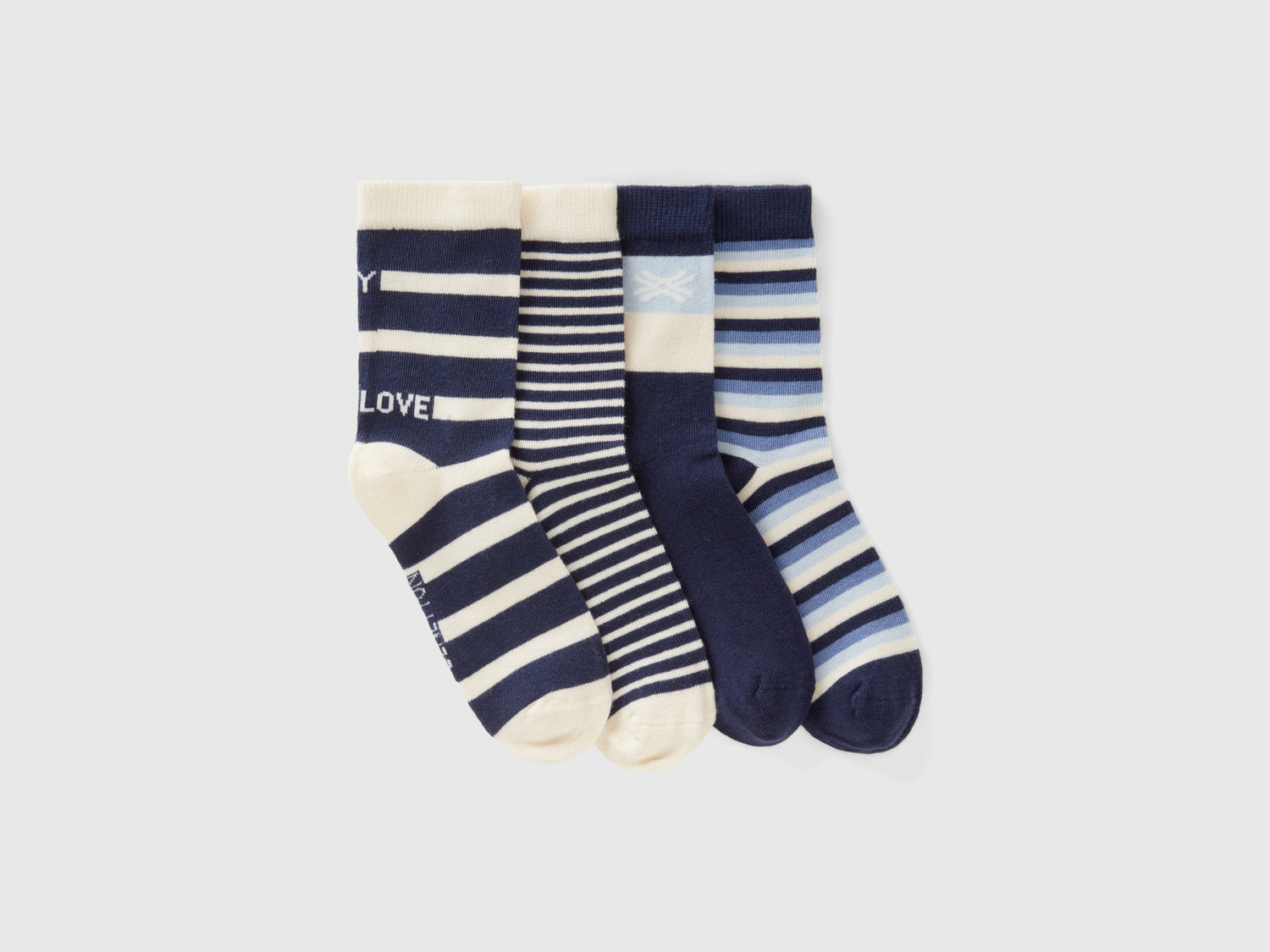 Set calzini lunghi a righe da bambino blu | Benetton Outlet