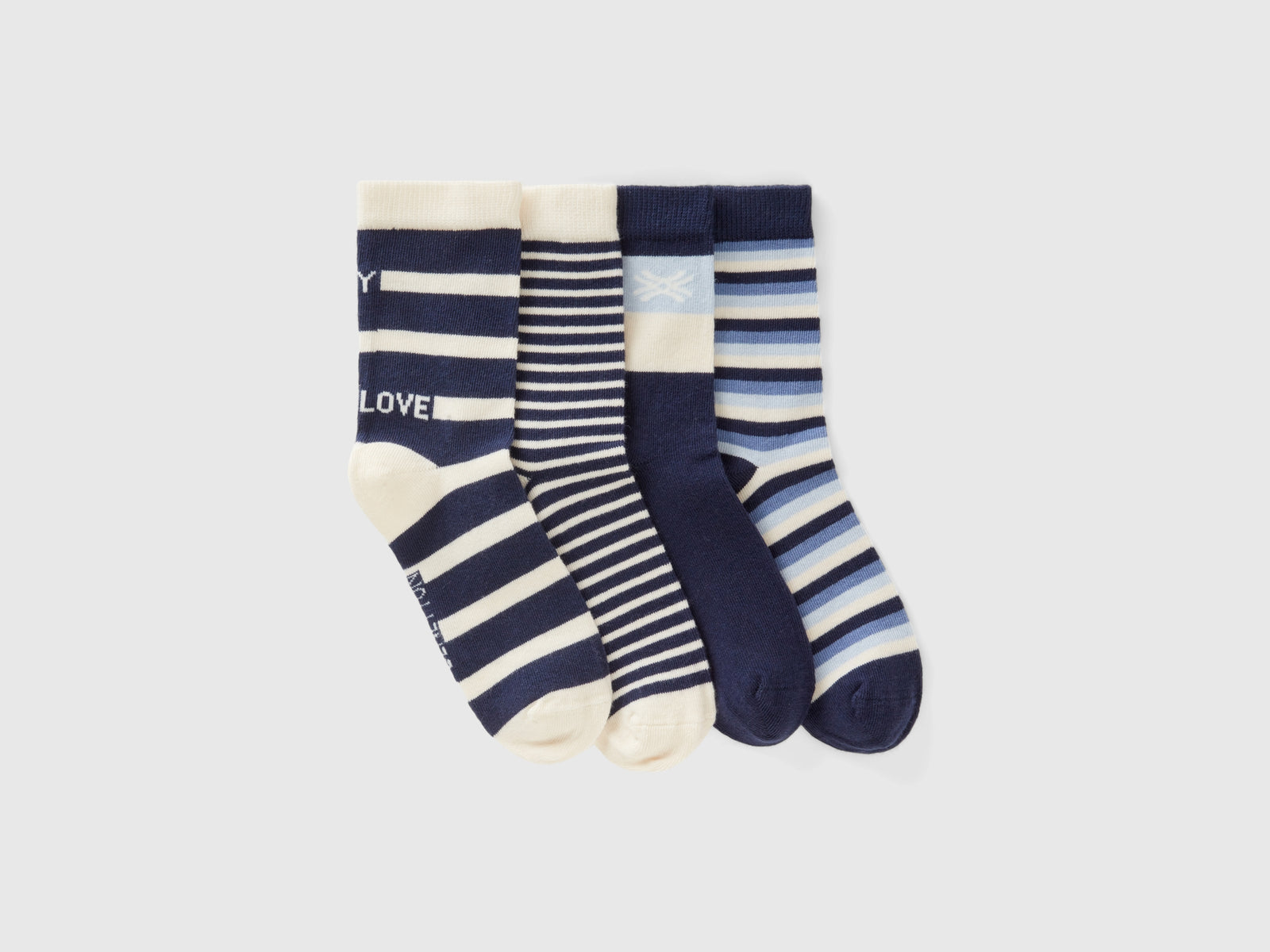 Set calzini lunghi a righe da bambino blu | Benetton Outlet